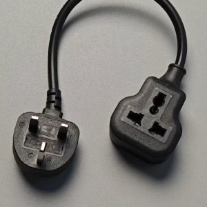 Black Singapore 1 Way Total Length 0.3m 1.5m 3m 5 Meter Cable Short Extension Cord One Socket UK 3 Pin Plug Power Strips Bold Anti-fall British Standard Extension Cord Multiplug Socket Universal Travel Compact  Adapter 延长线插线板排插座