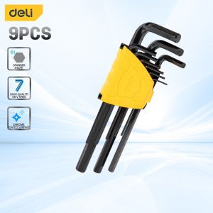 Deli head hexagon set 9Pcs /cotton hexagon set/hexagon lock set Cr-V Steel Hex-L Allen Wrench Tools Repair EDL3590 EDL3088 EDL3091 DL3090