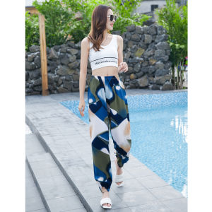 Mens and Womens Bloomers Cotton Silk Summer Thin Pajamas Loose Middle-Aged and Elderly Tai Ji Pants Dance Yoga Adult Anti Mosquito Pants