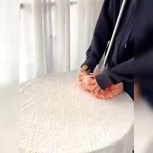 Extendable Mop Orange Microfiber Dust Cleaning Tool Sunflower Mop Rotating Head Removable Cloth Floor Mop