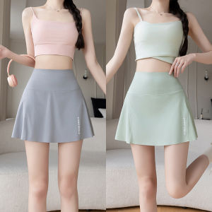 Miiow | High-Waist Yoga Skirt Pants Women Summer Thin Sport Base Half-Skirt Pocket Safety Pants Anti-Light Walking Thin Model Skirt Pants