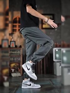 Cargo Men Overalls Men Fashion Brands Korean Style Casual Pants Mens plus Size Loose and Tall Harem Pants Boys Ankle Banded Pants