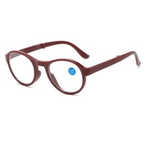 Folding Portable Presbyopia Glasses for Men and Women Lightweight Anti Blue Light Reading Glasses with Glasses Case 0 To+4.0