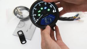 12V 12000RPM Universal Motorcycle Speedometer LCD Digital Tachometer Suitable for 1-4 Cylinder Motorcycle Gauge Indicator Motorcycle Accessories Universal