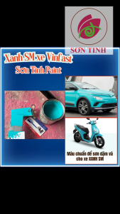 Sơn màu xe Vinfast Xanh SM màu chuẩn xe ô tô xe máy Xanh SM dùng để dặm vá các vết trầy xước