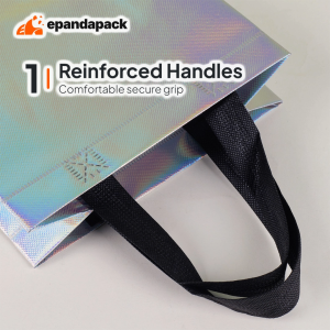 100pcs Colourful Non Woven Bag Holographic Iridescent Laser Laminated Shopping Bag Beg Eco Kalis Air