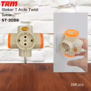 TRM Colokan T Arde Colokan Cabang 3 Arde Steker Bisa Di Putar 180 Derajat + Saklar On Off
