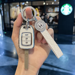 honda leather keychain BRV brio CITY key case honda key cover