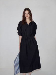 Fano | Đầm Dài V-neck Tied Tay Nếp