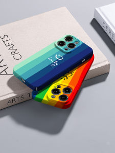 เคสโทรศัพท์แบบครอบเต็มรูปสีรุ้ง MagSafe ดูดซับ Apple 16Promax iPhone 15 รุ่นใหม่ 13 สดชื่น 14 ทรงเรียบง่าย 12 ฟิล์มแข็ง 11 ปกป้อง 7plus 8 คู่รัก XS