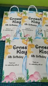 10pcs Dino d6 theme customized lootbags