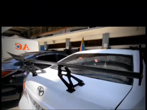 GECA (112cm) JG-125  Aluminum Single Deck Racing Rear Trunk Spoiler Black (4597)