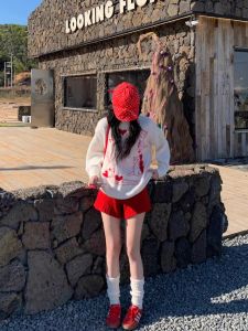 กางเกงขาสั้นถักนิตติ้งสไตล์ย้อนยุคสำหรับผู้หญิง กางเกงขายาวทรงตรงหลวมๆ ทรงลำลอง กางเกงขาสั้นทรงสุภาพบุรุษ ทรงเข้ารูป