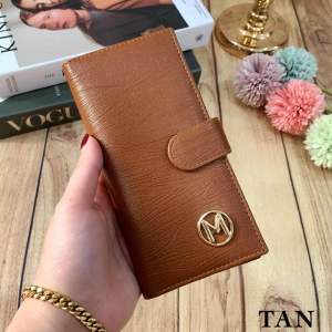 MARIONE - KINDER Dompet Lipat wanita  Pria wanita Bahan Kulit dompet panjang lipat lidah cetek