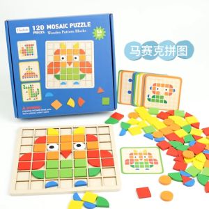 NEW 3D Montessori Geometry Jigsaw Tangram Color Aesthetics Board Baby Early Learning Toys Geometric Shape Block