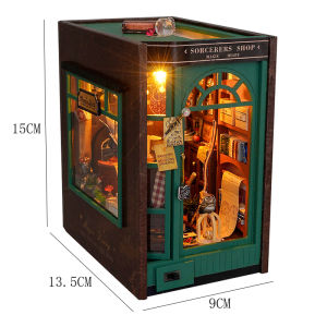 DIY Book Nook Kit Wooden Doll House 3D Puzzle Assembly Model Doll House DIY Handmade Toy Set With Lights Bookshelf Bookend Gifts