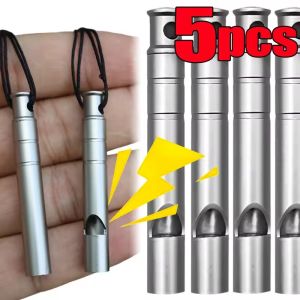Emergency Safety Whistle Titanium Alloy Storm Whistle Outdoor Survival Hiking Camping Marine Boating Rescue Signaling Equipment