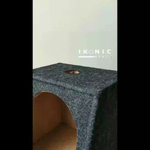 IKONIC Box Speaker Subwoofer Pasif 10 Inch Karpet Hitam Box Speaker Kayu Kotak Dengan Lobang Twiter Tweeter Kualitas Terbaik
