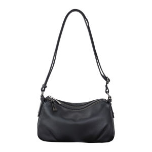 SIFULUN | Natural Textured Leather Large Capacity Double Zipper Comfortable Shoulder Bag