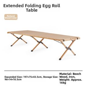 NatureHike | Height-Optimized Wooden Roll-up Portable Folding Outdoor Table