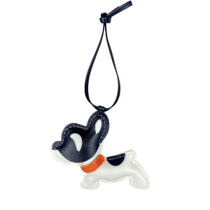 Adorable Leather French Bulldog Puppy Keychain-Cute Multi-Color Collar Strap Bag Charm for Purse Backpack Makeup Bag-PU Leath