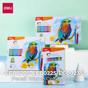 Deli Pensil Warna Halus 12/24/36 Warna Bentuk Segitiga Ergonomis EC00205 EC00225 EC00235