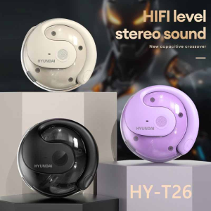 HY-T26 Ear Mounted Noise Cancelling Bluetooth Earphones Small Coconut Ball Surround Stereo Bluetooth Earphones Not In The Ear With Ultra Long Battery Life. Ear Mounted Earphones With Anti Loss Lanyard