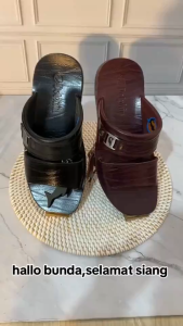 Promo Ramadan Sandal Terbaru Dolphin Sandal Slide Pria Kulit "D-25" Classic Series Sandal Slop Kulit Sandal Sandal Dewasa