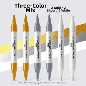 Touch mark | Waterproof Highly Covered Metallic Gold Soft Tip Marker Pens