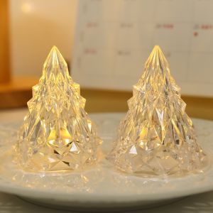 8.5CM Christmas Decoration LED Tree Shape Candle Light for Home Party Decor Christmas Ornament New Year Gift Navidad Accessory