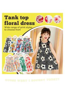 【Local Stock】 Baby Girl Cute Floral Dress Girl Sleeveless Dress Girls Skirts Princess Dress Korean-style Childrens Clothing Cotton Soft Comfortable Suitable For Summer Dress 1-6 Years