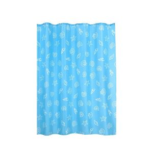 Waterproof Polyester Shower Curtain with Starfish Pattern and Hooks
