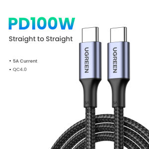 UGREEN 5A PD 100W Type C to Type C 87W 61W Fast Charging Cord with E-Marker USB 2.0 for iPhone 18 17 16 15 pro max SAMSUNG S26 S25 S24 Ultra S23 S22 20V5A Nickel-plated Plug for MacBook iPad Pro SAMSUNG S20+ Tablets Laptops