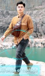 BULLCAPTAIN Túi Da Bò Thể Thao Công Sở Thường Ngày Cho Nam Túi Đeo Chéo Đeo Vai Bằng Da XB-100 Mô Hình