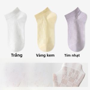 MiiOW | Tất lưới mỏng thoáng khí thấm mồ hôi chống mùi cho nữ Tất thể thao mùa hè MiiOW Cat Person Style đơn giản Màu trơn