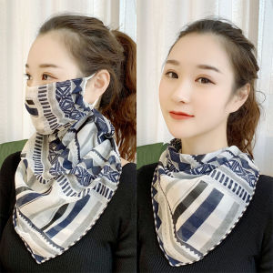 Summer Sun Protection Scarf Womens Neck Support Scarf Cycling Face Cover Full Face Breathable Veil UV Protection Shawl