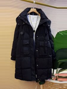 plus Size Winter Cotton Jacket Hooded Warm Thickened Large Coat for plus Size Women Stylish Black Slimming Outerwear Coat