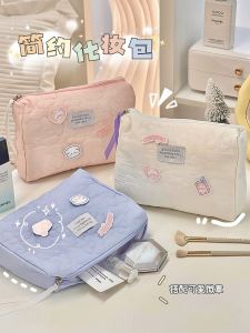 Cute Pink Girl Heart Simple Rectangular Makeup Bag Sanitary Napkin Storage Bag Womens Monthly Period Bag Storage Organizer