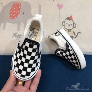 ฤดูใบไม้ผลิ ฤดูร้อน รองเท้าผ้าใบเด็กแบบสวมง่าย ลายสก็อต ผ้าขนแกะ เรียงราย ลำลอง รองเท้าสําหรับเด็กชายและเด็กหญิงเด็กโตรองเท้าพ่อแม่และลูก