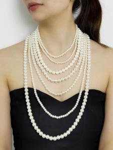 สร้อยคอหลายชั้นทำมือ สร้อยคอแฟชั่น สร้อยคอสำหรับงานแต่งงาน สร้อยคอสำหรับงานปาร์ตี้ เครื่องประดับแฟชั่นสำหรับผู้หญิง