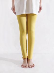 1Pcs Girls Pants Soft Elastic Kids Wavy Edge Leggings Girls Skinny Pant Solid Color Trousers for Children Aged 2-11Y Daily Wear