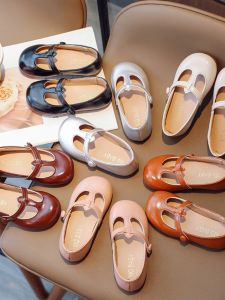 Princess Style Soft Bottom Silver Boots Girls Spring Autumn New Style British Style Bean Bean Shoes Korean Version Childrens Shoes