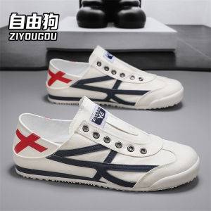 Breathable Canvas Casual Shoes for Men Summer Lightweight Soft Bottom Bean Bean Shoes Easy to Wear Youth Fashion Dog Free