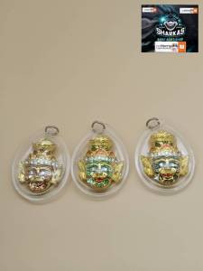 เศียรพ่อแก่ฤาษีหลวงพ่อหวั่นออกวัดคลองคูณ อ.ตะพานหิน จ.พิจิตร ผ่านพิธีการปลุกเสกแล้วโดยเกจิดังเนื้อทองเหลืองลงยามีสามสีให้เลือก