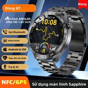 Đồng Hồ Thông Minh Thể Thao GPS GT6 Pro Dành Cho Nam Màn Hình AMOLED 1.85 Inch Chống Nước IP68 Theo Dõi Nhịp Tim Chức Năng Gọi Điện NFC La Bàn Thiết Bị Theo Dõi Thể Dục
