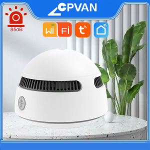 CPVAN Tuya Fire Smoke Detector Sensor WiFi Smoke Alarm Smart Home Security For Room Kitchen Shop Fire Sound Alarm Sensor