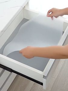 EXTRA THICK Non Slip Drawer Mat Plastic Shelf Liner Cabinet Cuttable Pad Cupboard Mat Oil-proof Waterproof Table Placemat Paper EVA Kitchen Shelf Table