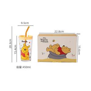 Ly thuỷ tinh cao cấp Gấu Dâu - Gấu Pooh