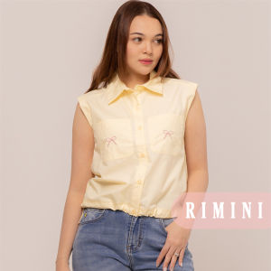 RIMINI - Kemeja Katun Premium Tanpa Lengan Size XS-2XL - Movere Coquette Drawstring Top CO7020