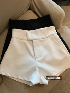 White A-Line Suit Pants High Waist Black Slimming Casual Wide Leg Pants Womens Autumn Winter Fashion Straight Cut Trousers